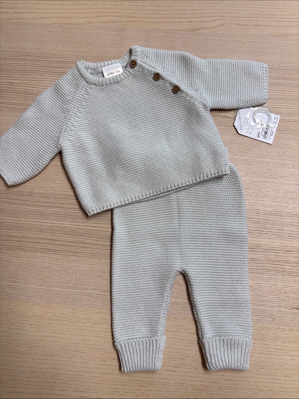 Light blue newborn knit sweater set